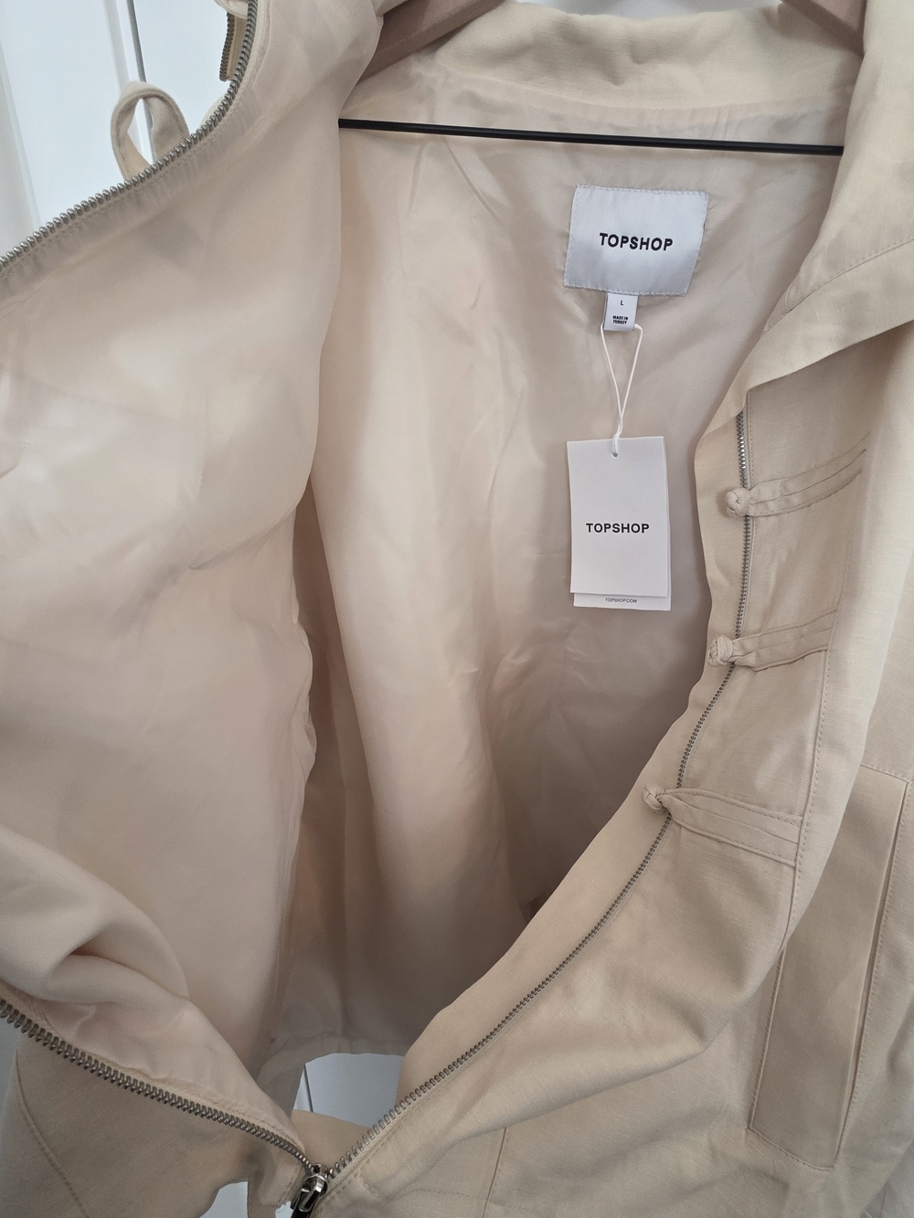 NWT Cream Frog Closure Lightweight Bomber JACKET - Picture 12 of 15